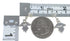 Jet And Mother Of Pearl Inlay Sterling Silver Post Dangle Earrings RX56551